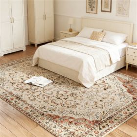 Carpet, machine washable carpet, printed carpet, suitable for living rooms and bedrooms, mixed brown