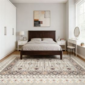 Carpet, printed carpet, suitable for living room, bedroom, dining room, brown (Color: Brown)